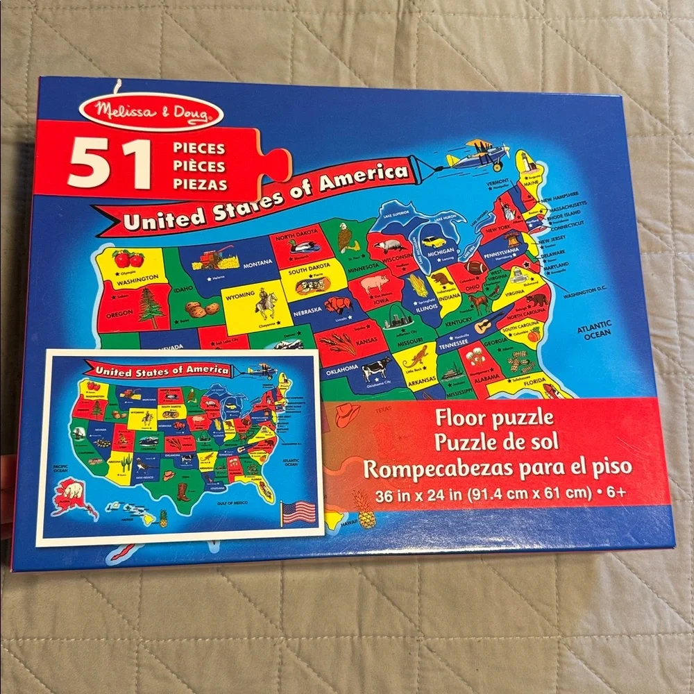 Melissa & Doug 51 Pieces United States of America Jumbo Floor Puzzle Map